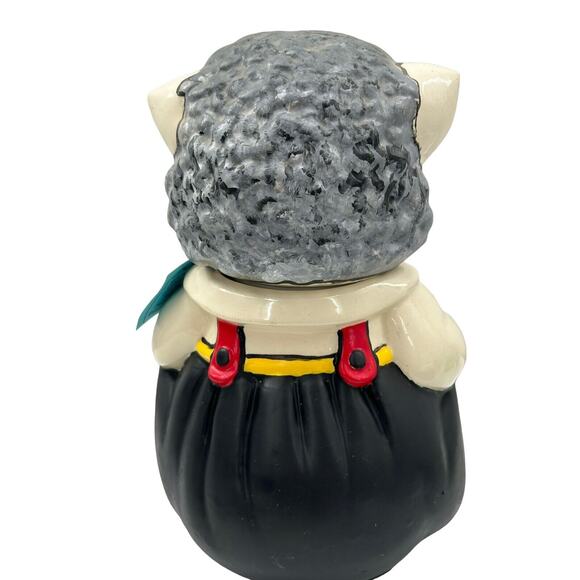 Vintage Apco LAMB SHEEP Cookie Jar Ceramic Pottery Restored Hand Painted - Picture 4 of 13